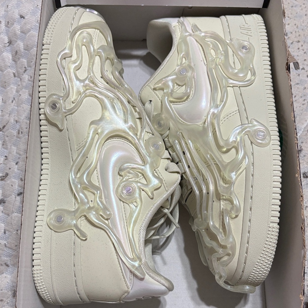 Nike Ivory Sneakers with Iridescent Accents